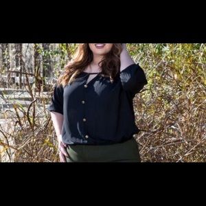 Curvy cold shoulder top