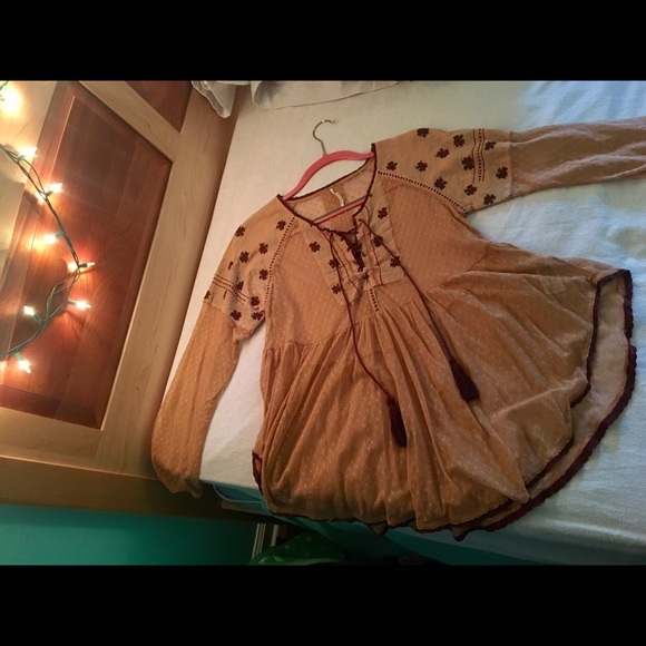 Free People Embroidered Blouse - Picture 1 of 4