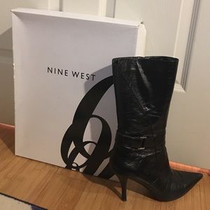 Black leather boots