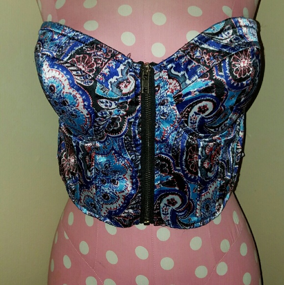 Zipper bustier top