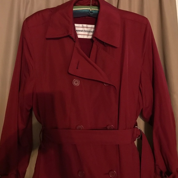 Westbound all weather trench coat red size 8
