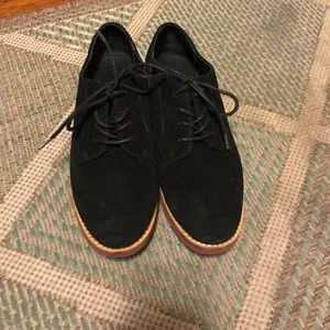 Black suede Oxford shoes