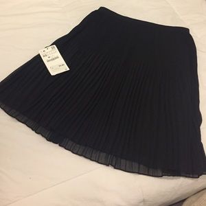 Black lightly pleated skirt