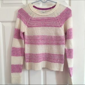 Pink and white striped sweater
