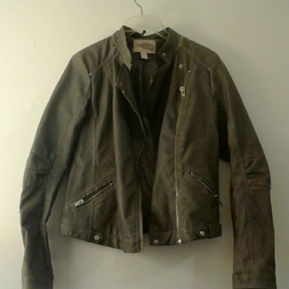 Faux leather motor jacket