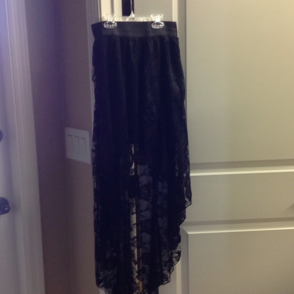 Sheer Black Roses Long Skirt, NWT, S