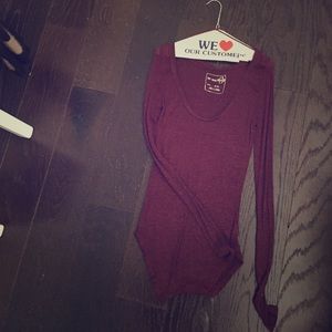 Free People "We the Free" Longsleeve Burgundy Top