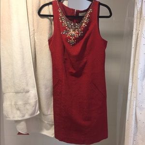 Anthropologie red cocktail dress size 10