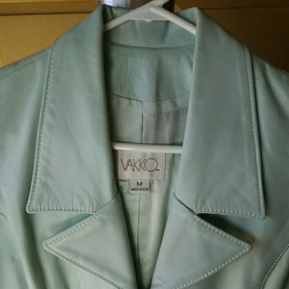 Pale blue Vakko leather vest - Picture 4 of 4