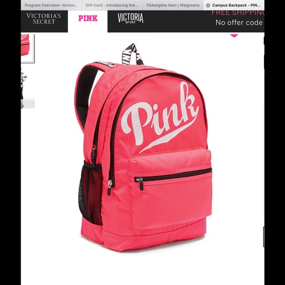 Pink campus backpack