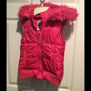 Justice vest with faux fur hood