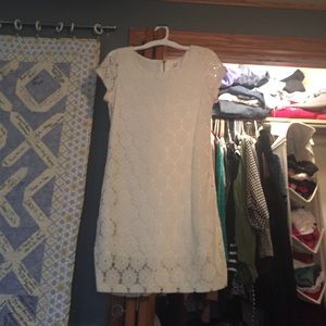 White floral lace dress