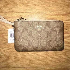 NWT Coach Double Corner Zip Wristlet