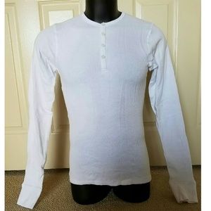 POV Shirts - NEW POV White Longsleeve Henley Polo Shirt Small S POV Shirts - NEW POV White Longsleeve Henley Polo Shirt Small S