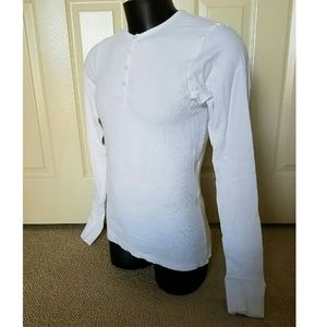 POV Shirts - NEW POV White Longsleeve Henley Polo Shirt Small S POV Shirts - NEW POV White Longsleeve Henley Polo Shirt Small S