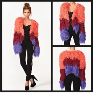 Ombré shag jacket