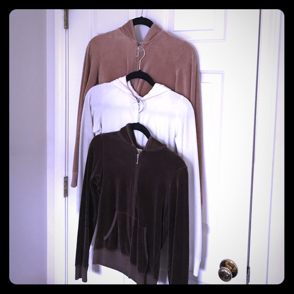 3 Juicy Couture Velour Zip Jacket Hoodie Medium