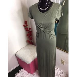 Beautiful olive green long dress