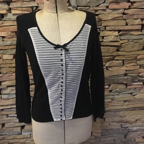 Black and cream cardigan from Anthropologie - Picture 1 of 3