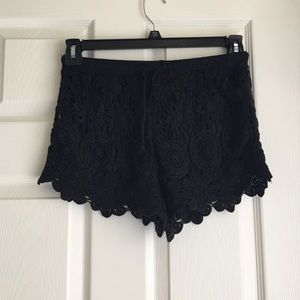 Black lace shorts
