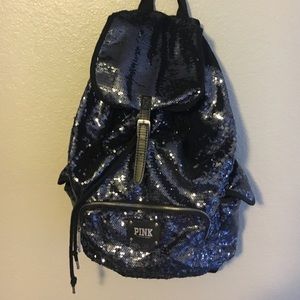 Sequin Black PINK Backpack