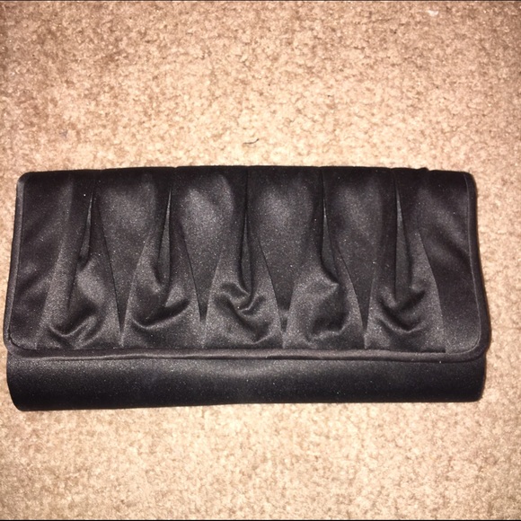 Moving, must go! Black satin clutch w/strap option