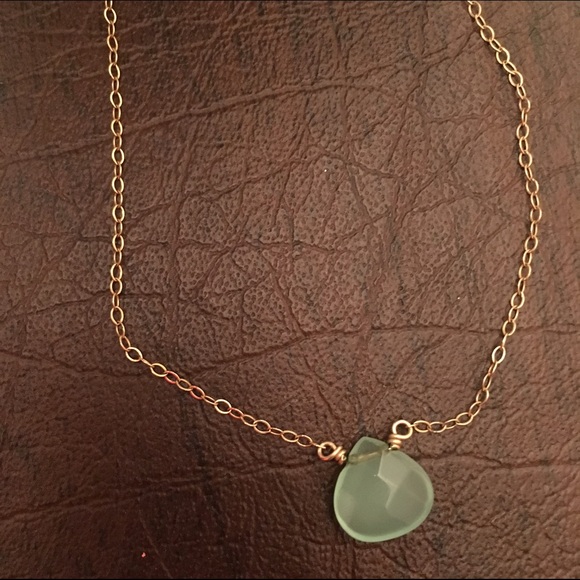 14 karat gold chain with Swarovski crystal