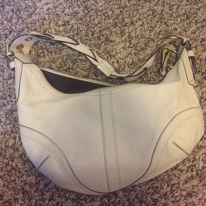 White leather Coach purse