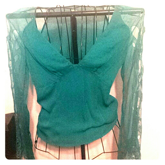 Green sheer Catherine malandrino top
