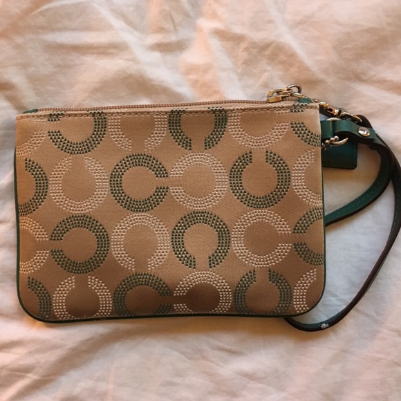 Emerald Coach Logo Wristlet - Picture 2 of 4