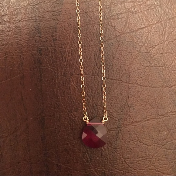 14 karat gold chain with Swarovski crystal