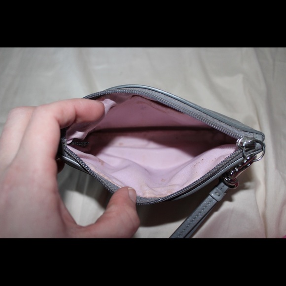 Silver/grey coach wristlet - Picture 3 of 4