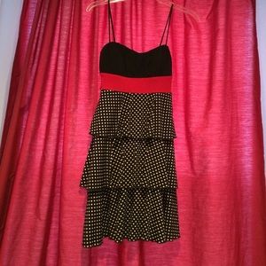 Black polka dot dress
