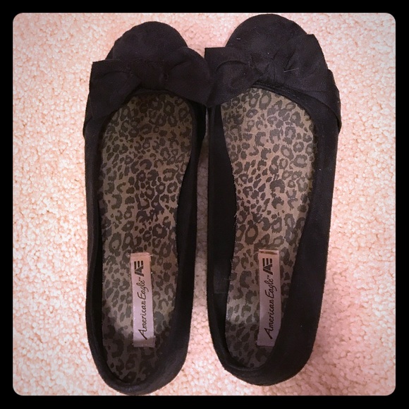 American Eagle Black Bow Flats