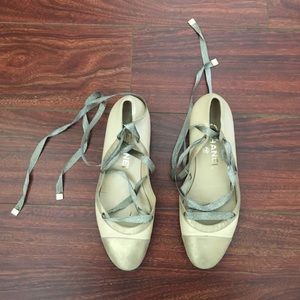 Chanel Lace Up Ballet Flats
