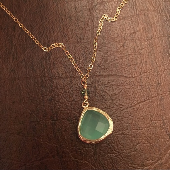 14 karat gold chain with Swarovski crystal