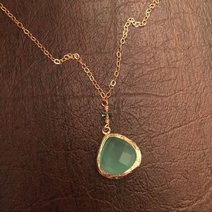 14 karat gold chain with Swarovski crystal
