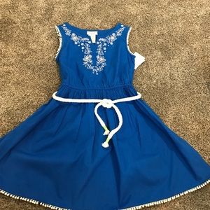 Blue sleeveless dress