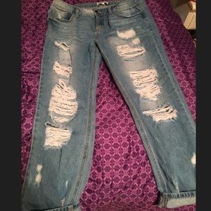 Ripped boyfriend jeans
