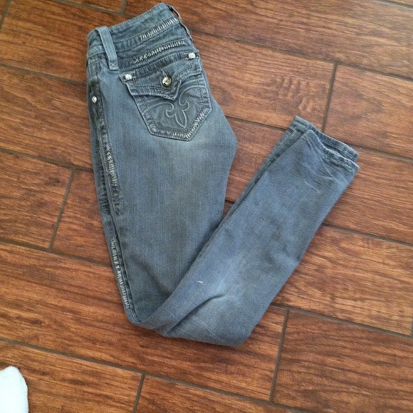 Silver/Gray Rock Revival skinny jeans