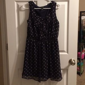 Navy Dress w/ Polka Dots