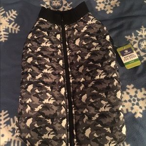 Gray camo dog coat