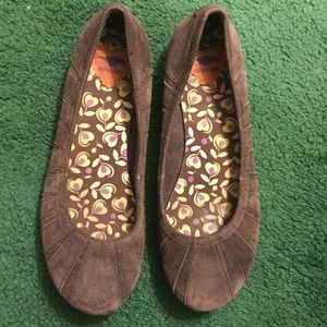 Brown suede flats