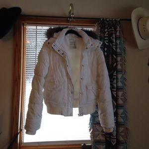 Aeropostale white fur winter jacket