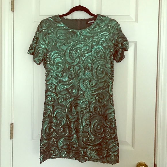 Missguided Green Sequin Dress UK Size 10
