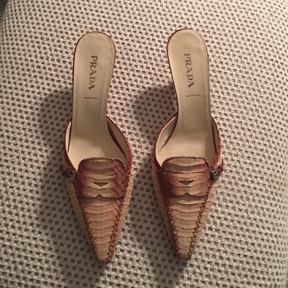 Prada Python Mules