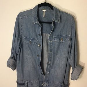 Free People denim romper