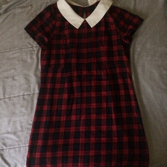 Plaid collared dress