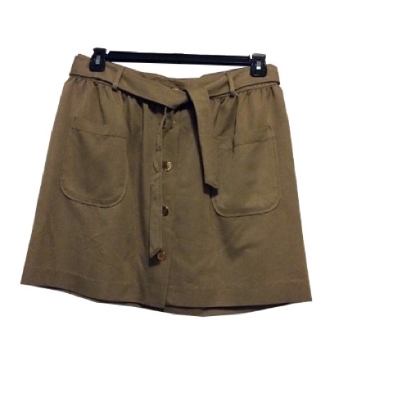 Women's Boardwalk Khaki Belted A Line Skirt