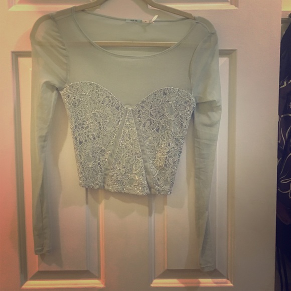 Urban outfitter ice turquoise/blue crop top!